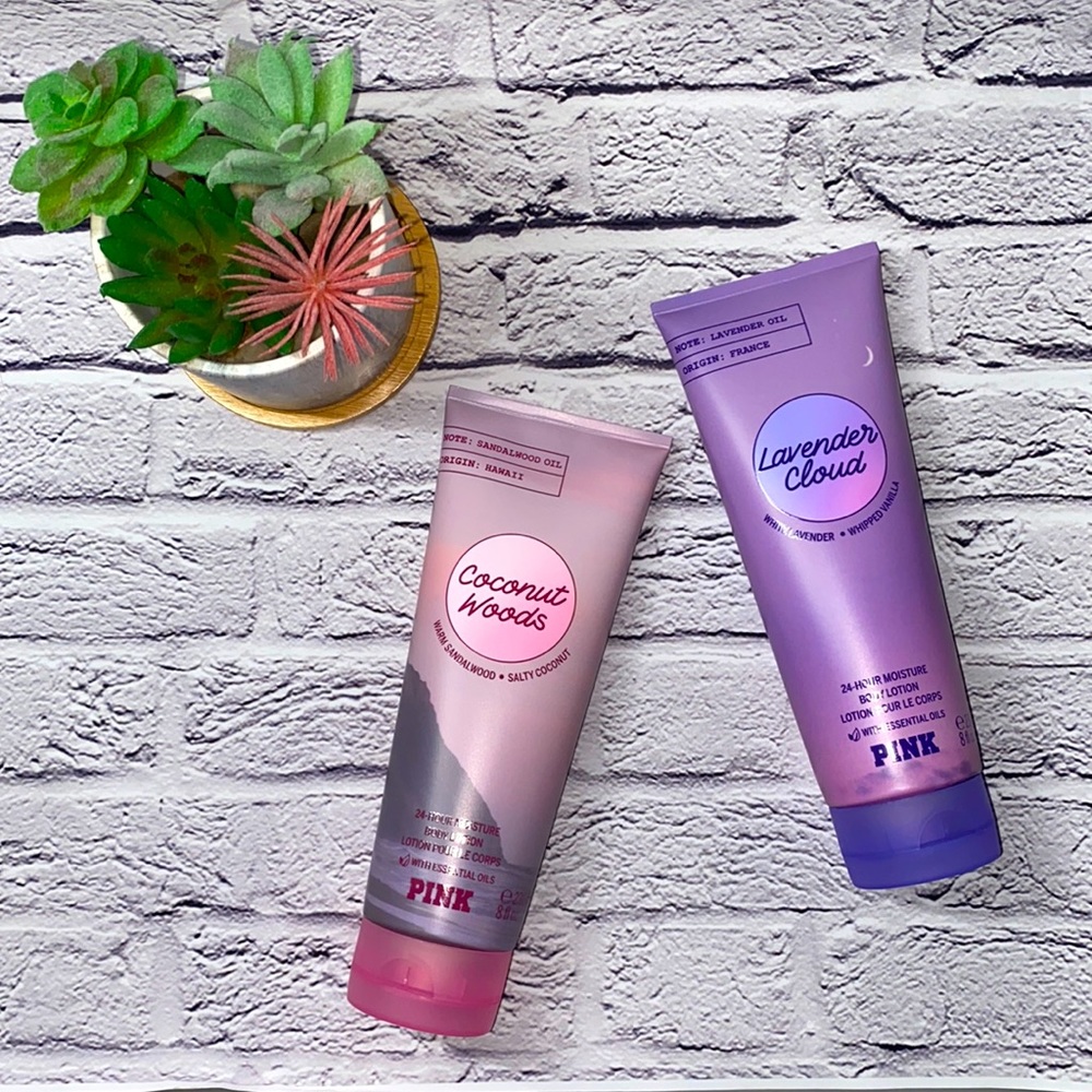 2/$14 VS Pink Getaway Collection Lotion (Coconut Woods 🥥 and Lavender Cl…